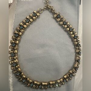 J. Crew Gold Necklace with Blue Accents